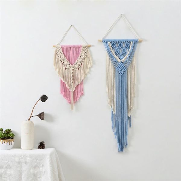 

tapestries nordic style handwoven cotton rope hanging tapestry wall decoration weaving ornaments crafts living room decor home