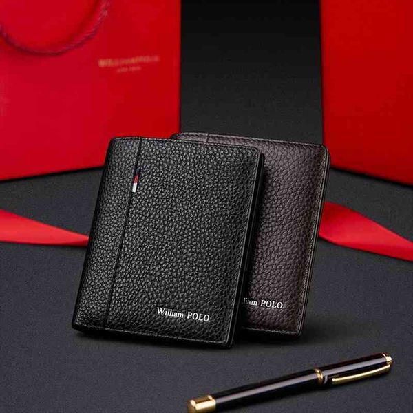 

williampolo card holder mens ultra thin wallet bank mini leather simple document holster, Red;black