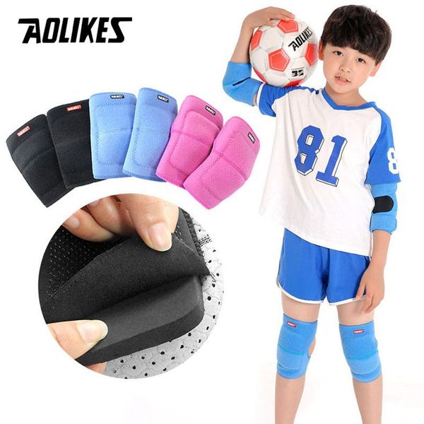

kids sports elbow pad and knee set thick sponge skate dance kneepad brace support protectors for children & pads, Black;gray