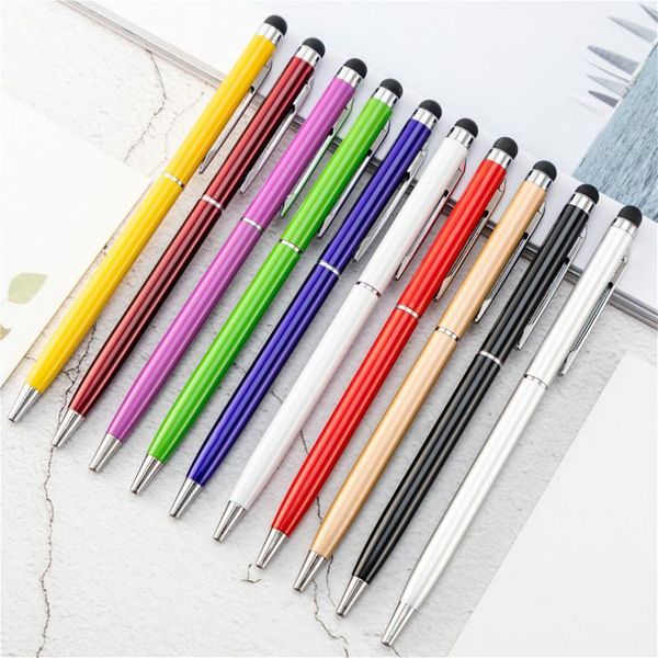

ballpoint pens 2021 champagne gold stationery ballpen stylus pen touch colors oily black, Blue;orange