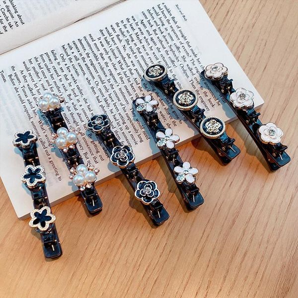 

hair clips & barrettes artificial pearl small flower hairpin female makeup styling side clip retro wedding accessories princess, Golden;silver