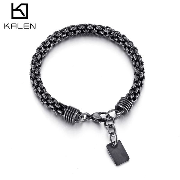 

charm bracelets 7mm vintage popcorn chain bracelet men stainless steel jewelry, Golden;silver