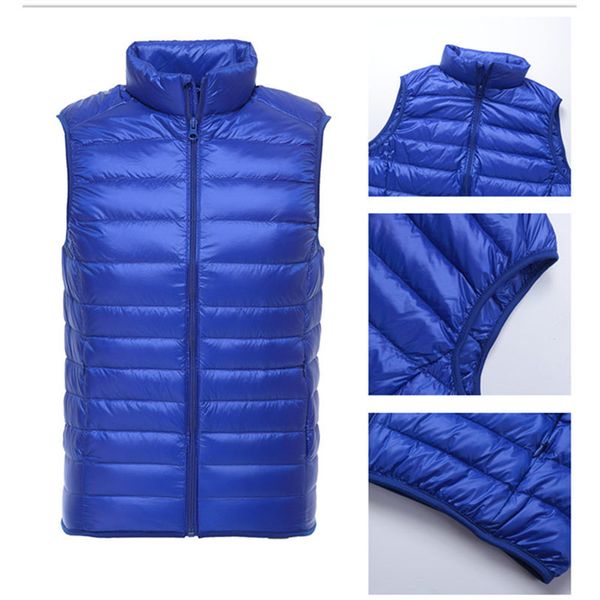 

winter down men's autumn and light jacket large size vest, Black