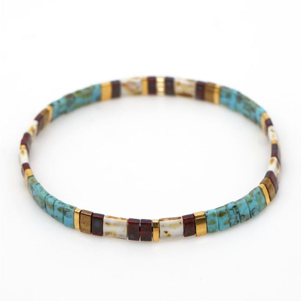

rttooas bohemian summer tila bracelet women stretch miyuki seed bead charm bracelets beach female fashion jewelry 2021, Golden;silver