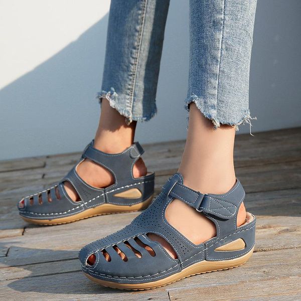 

sandals woman summer wedges casual vintage sewing women shoes female platform sandalias ladies girls comfortable beach, Black