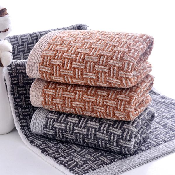 

towel 100% cotton face men's plaid soft and comfortable 35x75cm bathroom