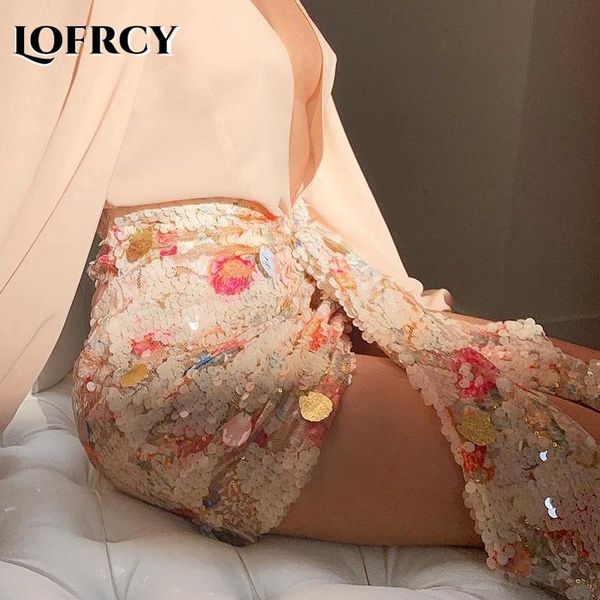 

mini skirt with shell sequin embellishmen floral glitter bodycon short skirts womens club wrap for lady, Black