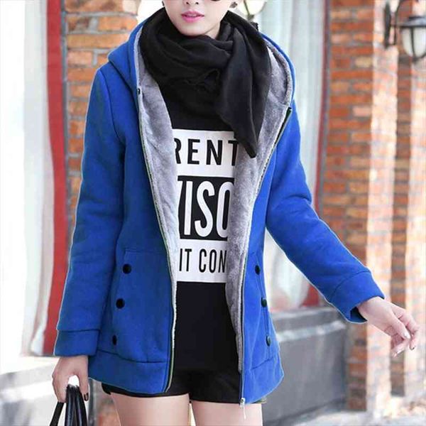 

autumn winter casual warm thick hoodies fashion fleece zipper women hooded sweatshirt plus size s-4xl women clothing, Black