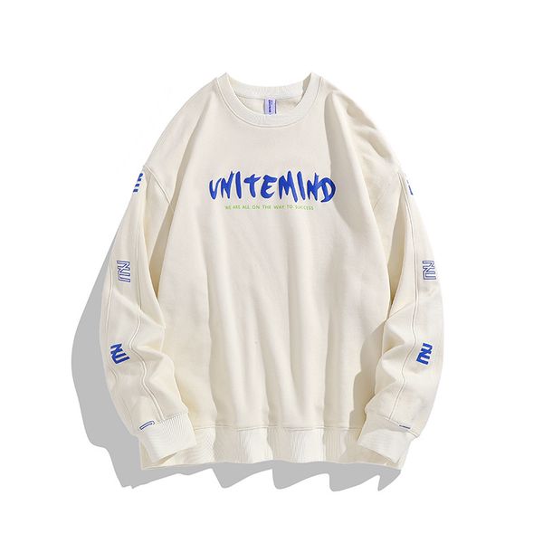 

trendy symbol design sweater pure cotton comfortable pullover fashion sportswear long sleeve hoodie popular, Black