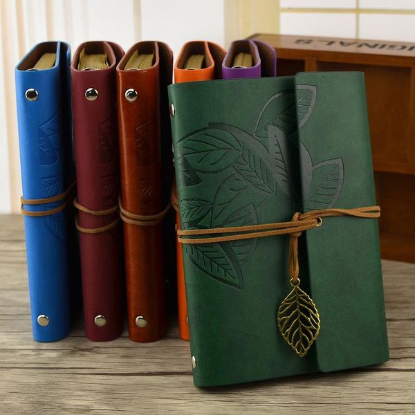 

notepads pocket planner notebook a6 a7 ring binder notebooks and journals retro sketchbook soft cover school office supplies, Purple;pink