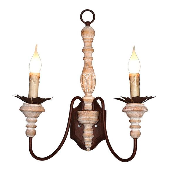 

wall lamp vintage wood lamps french country rustic sconces light antique retro for bedroom bedside farmhouse hallway