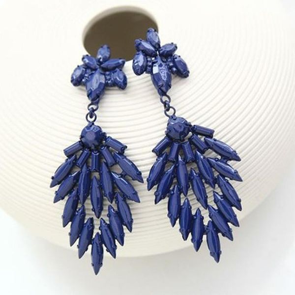 

dangle & chandelier yfjewe wholesale blue paint night club earrings e114, Silver