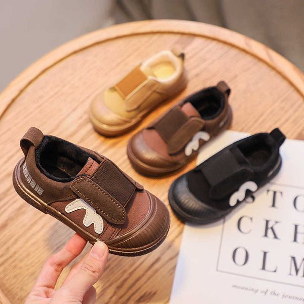 

chicest warmer velvet children sneaker for winter slip on plush kids boys girls shoes soft student school running shoes e08052 g1025, Black;red