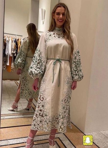

casual dresses 2021 summer cheongsam style hollow out stand collar placement embroidery dress linen cotton blend green, Black;gray