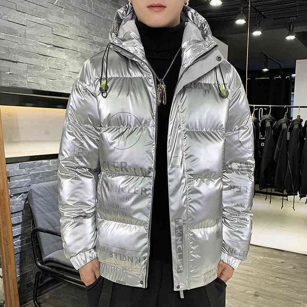 

winter lightweight down jacket men's short korean style trendy bright white duck thickened handsome warm fashion, Black
