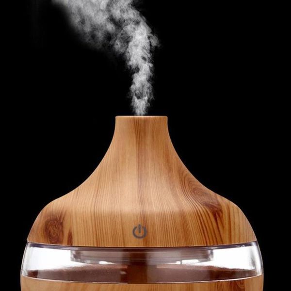

wood grain essential oil aromatherapy diffuser usb charging home room air humidifier purify soothing led night light mist maker humidifiers