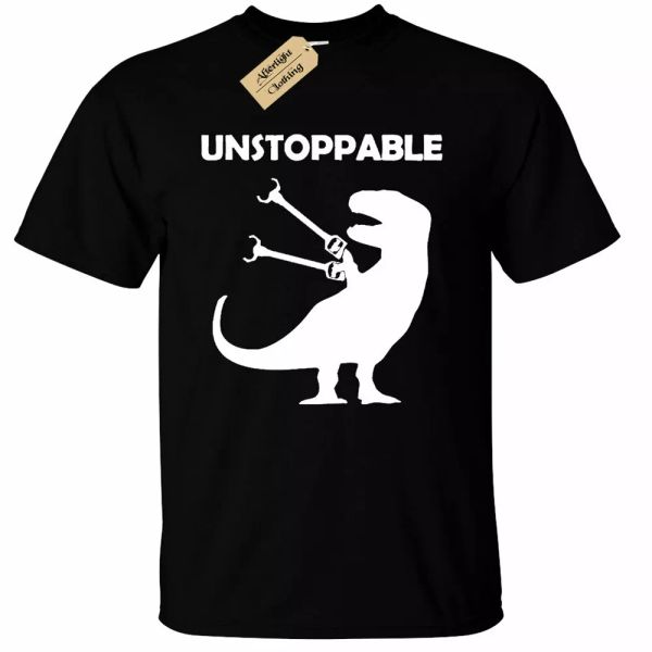 

Unstoppable t-shirt funny dinosaur t rex t-shirt men gift, White;black