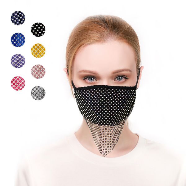 

new triangular mesh drill mask adjustable hollow out veil belt dust-proof water 2va8