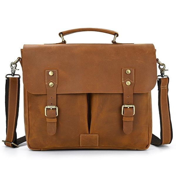 

briefcases business briefcase lapoffice totes male shoulder bag genuine leather men's crossbody bags men satchles real cowhide handbags