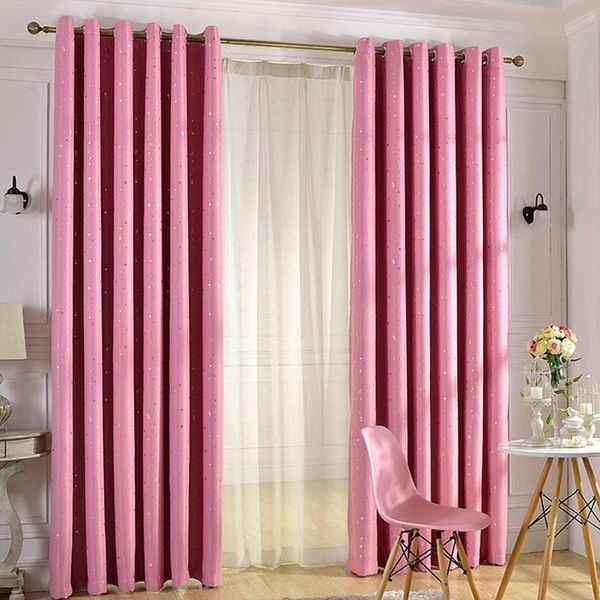 

curtain & drapes home shading window silver star printing vertical blackout curtains for living room bedroom 100x250cm