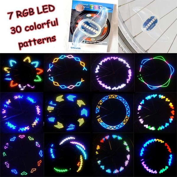 

pattern bicycle wheel light waterproof bike led spoke accessories safety usb charging lights