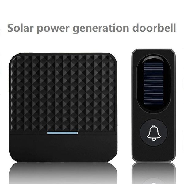 

solar wireless doorbell low power home ip65 waterproof 300m door bell chime outdoor doorbells charging with light