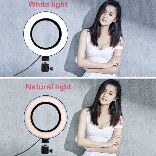 

cell phone mounts & holders led round supplement light with bracket 3 colors adjustable portable lamp dq-drop