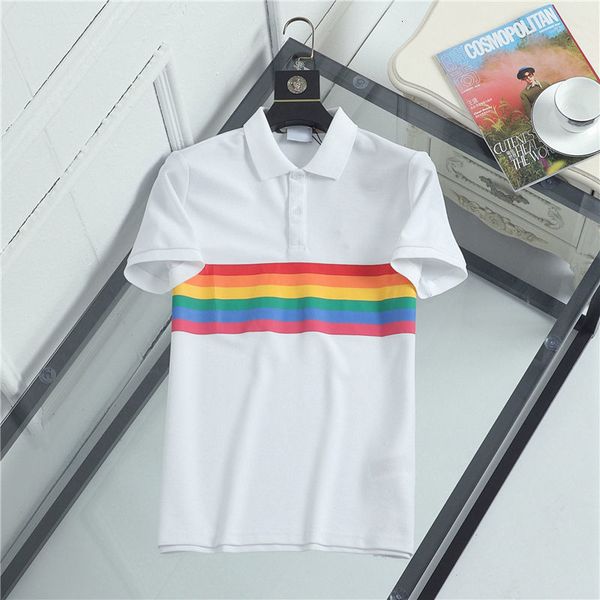 

qtt74 mens stylist t shirt embroidery letter men women summer cotton short sleeves couples casual t shirt polo 2 colors, White;black