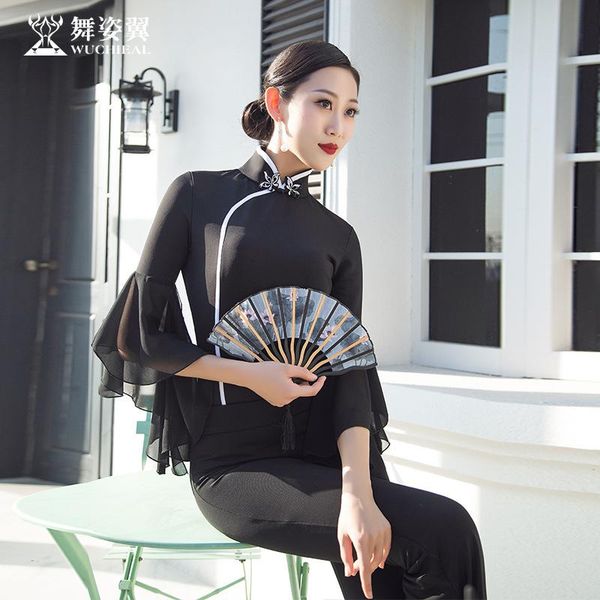 

men's sweaters dance wing body fitting clothes etiquette women's 2021 training walk show practice suit xt156, White;black