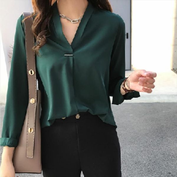 

chiffon long sleeve women shirts and 3xl 4xl plus size, White
