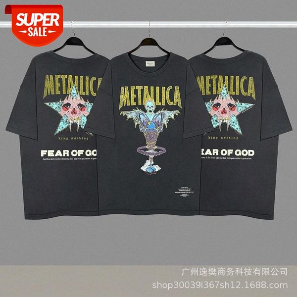 

vintage rock band skull angel short-sleeved t-shirt #ky3z, White;black