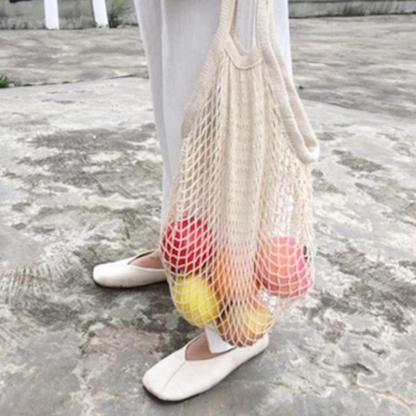 

mesh bag string shopping long strap handbag reusable fruit storage totes net bags