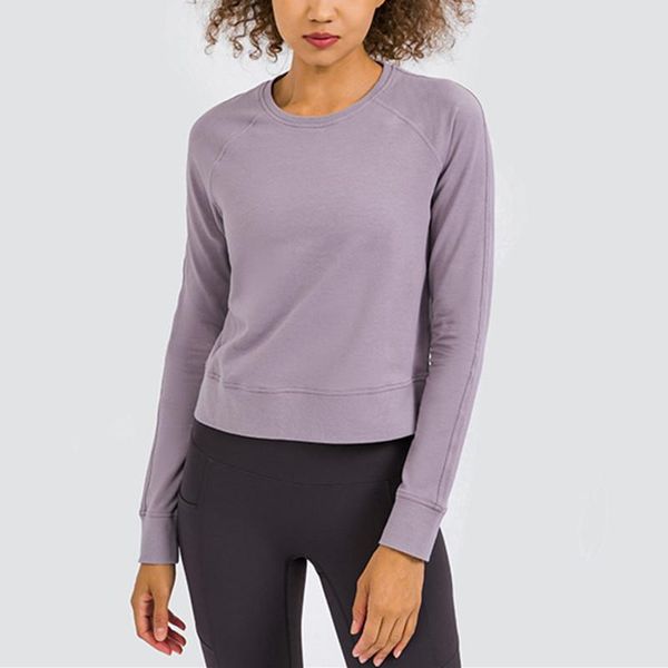 

yoga outfit women slim cozy long sleeve run shirts t-shirts solid color leisure sports quick dry fitness gym