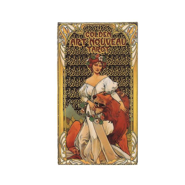Altın Art Nouveau Tarot Kartları Kurulu oyunu İngilizce Kehanet Tatil Aile Partisi Oyun Kartı