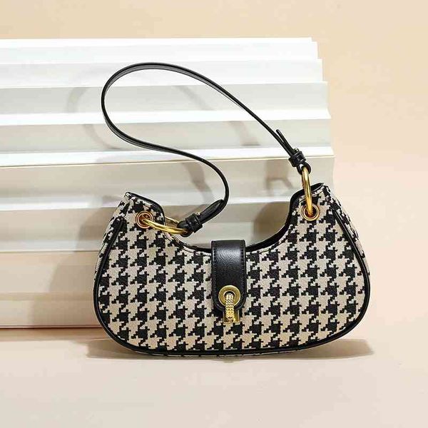 

thousand bird check 2021 new fashion one shoulder hand underarm women's bags