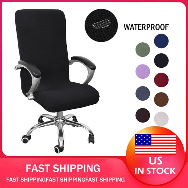 

chair covers stretch office computer cover rotating desk seat polyester spandex waterproof elastic slipcover washable removeable