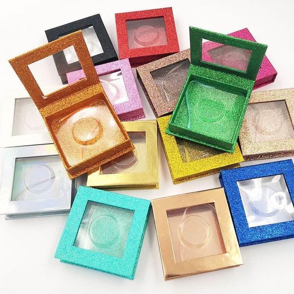 

wholesale square false eyelash packaging box fake 3d mink eyelashes boxes faux cils lash strip case empty1