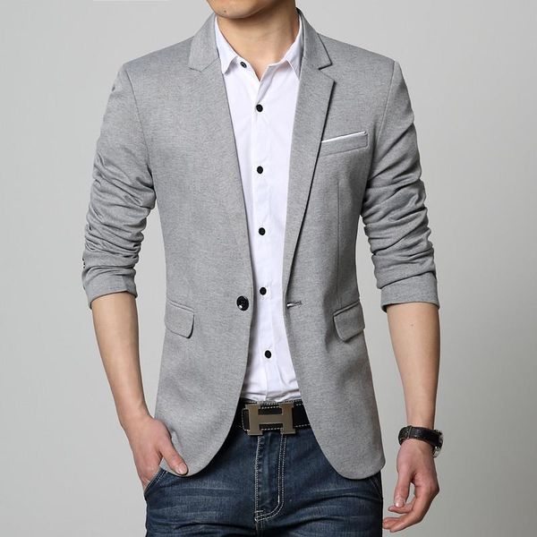

men's suits & blazers tide nice autumn patchwork coat male suite slim fit casual jacket cotton men blazer single button gray mens suit, White;black