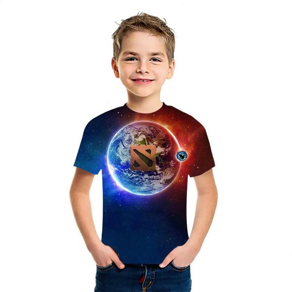 

t-shirts dota games 3d printing summer cotton soft t-shirt children's fashion boys' and girls' leisure sports style short, Blue
