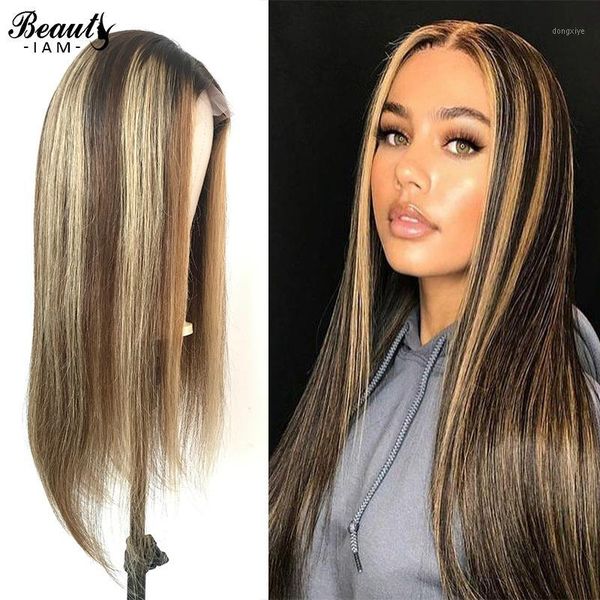 

colored lace front human hair wigs highlight wig preplucked brown 13x6 virgin peruvian hair1, Black;brown