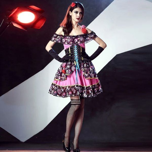 

halloween costume role play ghost dress stage costume nj1648, Black;red