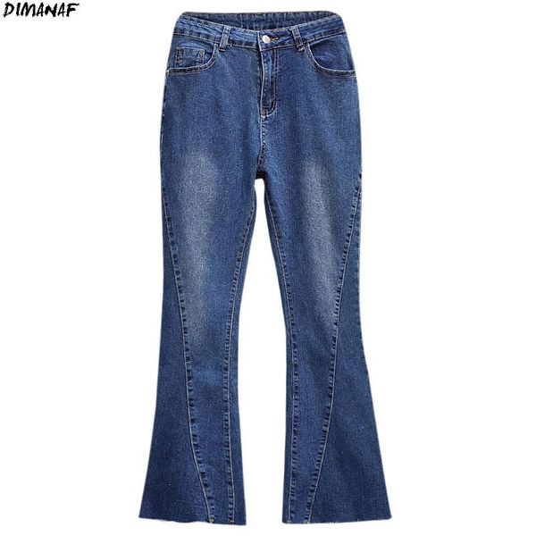 

plus size women jeans flare pants high waist spliced denim female elastic blue show thin trousers large 4xl women's