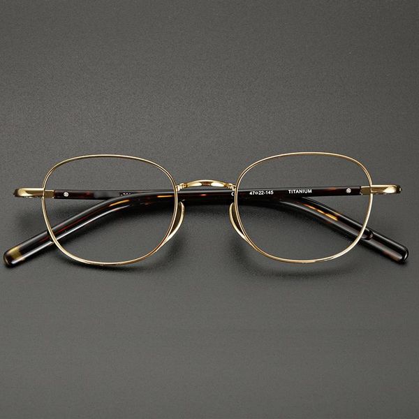 

fashion sunglasses frames pure titanium vintage glasses frame men women retro round optical eyeglasses myopia reading prescription clear eye, Black