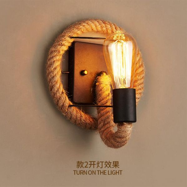 

vintage personality lights american iron bedside wall creative industrial bar cafe guest restaurant rope lamp
