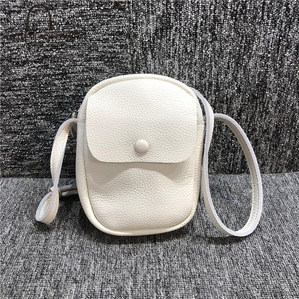 

shoulder bags women mini pouch soft cowhide genuine leather vintage white flap mobile packing small casual sling crossbody bag