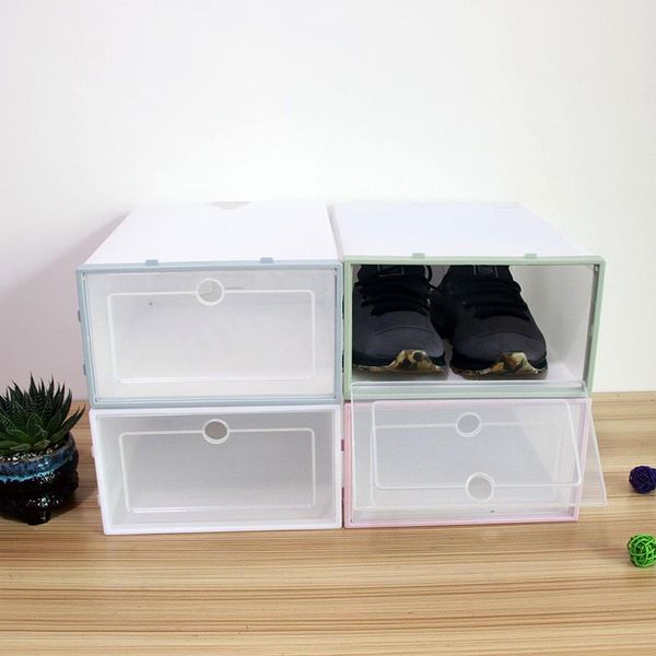 

clothing & wardrobe storage 6 pcs transparent shoe box flip design plastic case organizer dustproof for home l9 #2