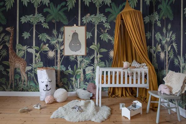 

wallpapers peel and stick-living room decor- tropical wallpaper- animal forest wallposter- tall giraffe trees