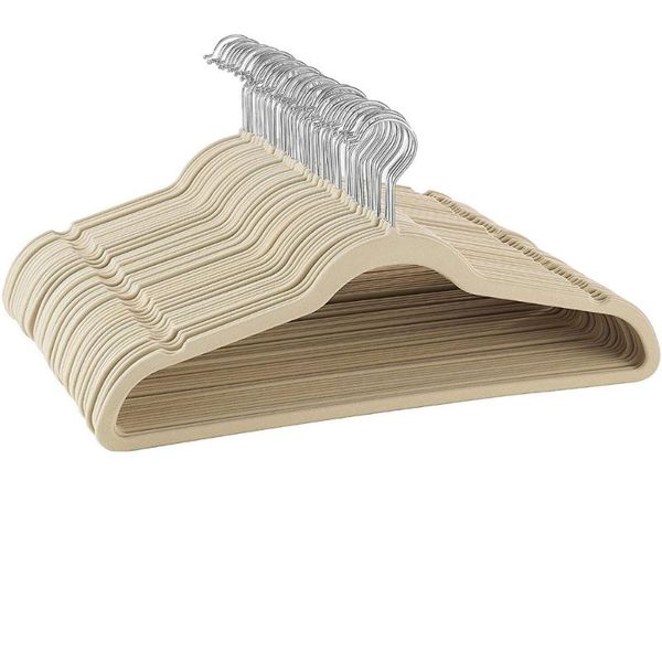 

20pcs/lot plastic flocking hanger non-trace clothes non-slip hangers & racks