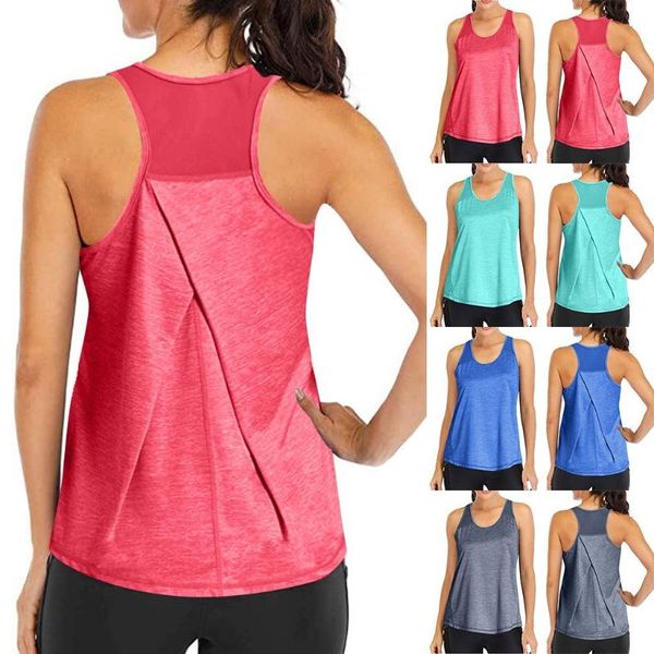 

women's blouses & shirts women workout mesh racerback tank yoga gym clothes, White