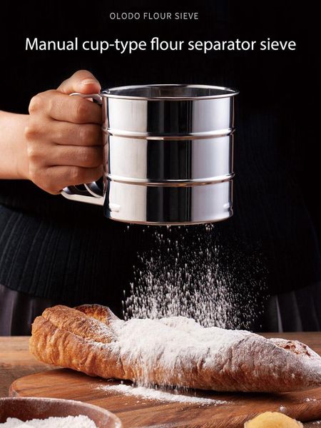 

baking & pastry tools sieve cup manual powder flour mesh knife cake for cakes decorating bakeware
